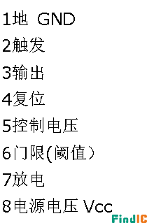 NE555中文引脚图解 NE555中文引脚图解